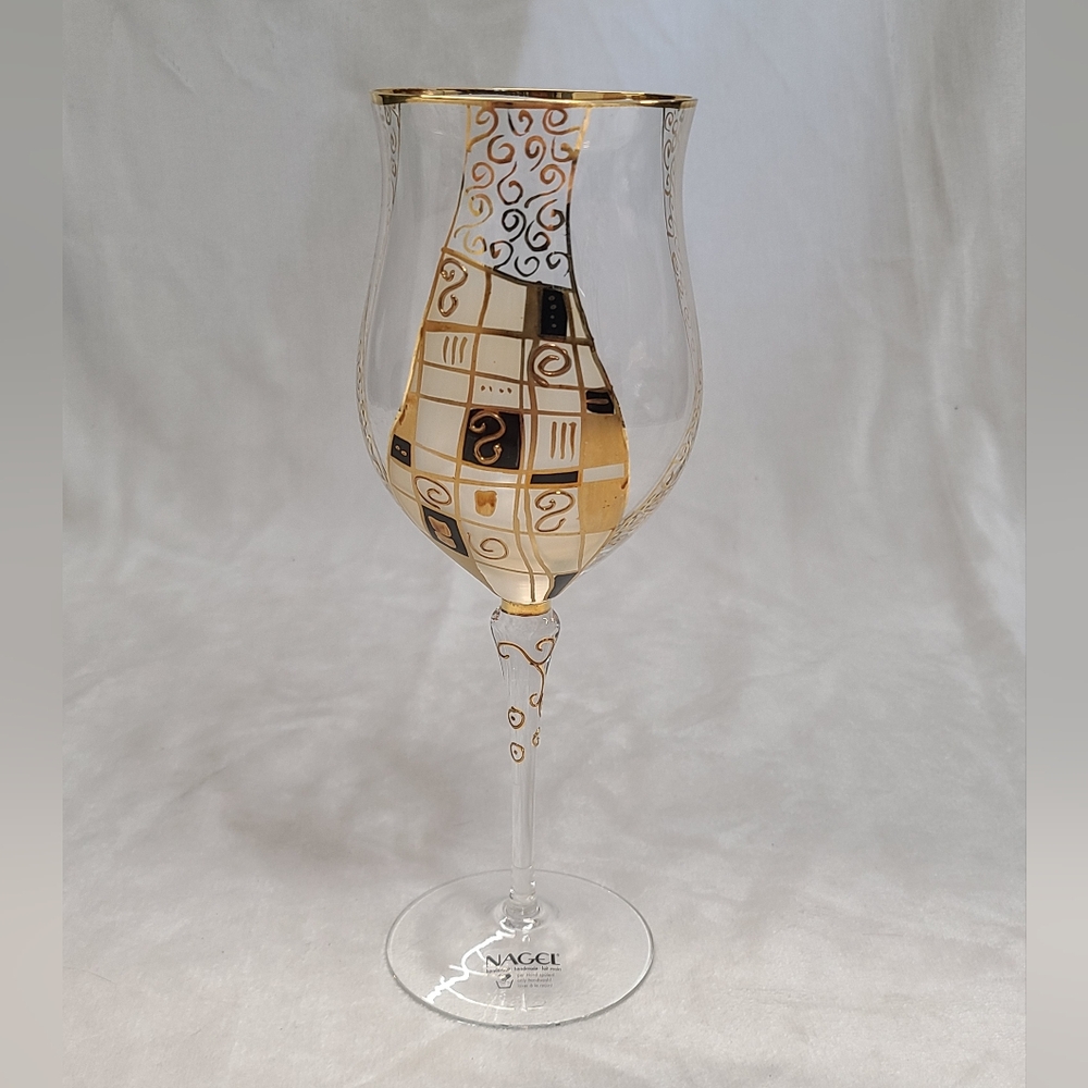 Nagel Germany Hand Painted Wine Glass